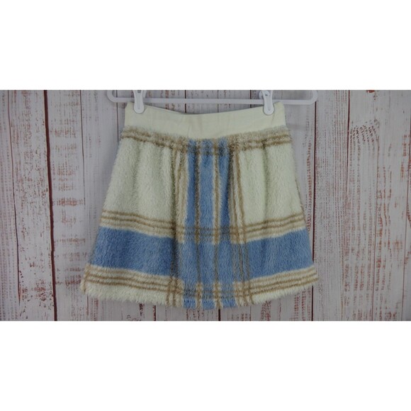 CALI 1850 Skirt Women Medium Plaid Fur Mini School Girl Preppy Academia - Picture 2 of 7